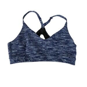 Zella Sports Bra Blue Marled Athletic Racerback Gym Workout Support Women
